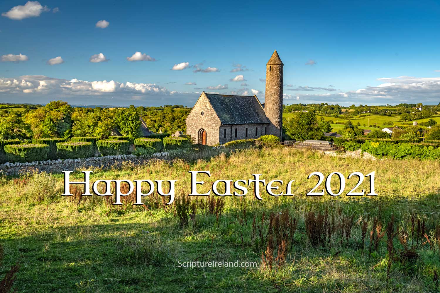 A Very Happy Easter to people of goodwill everywhere. The image above shows the site of the very first Christian church in Ireland, founded by St Patrick in 432AD, making this the oldest ecclesiastical site in Ireland. It’s located at Saul, County Down, in Northern Ireland, just a few miles from where St Patrick’s remains are buried at Down Church of Ireland Cathedral, Downpatrick.